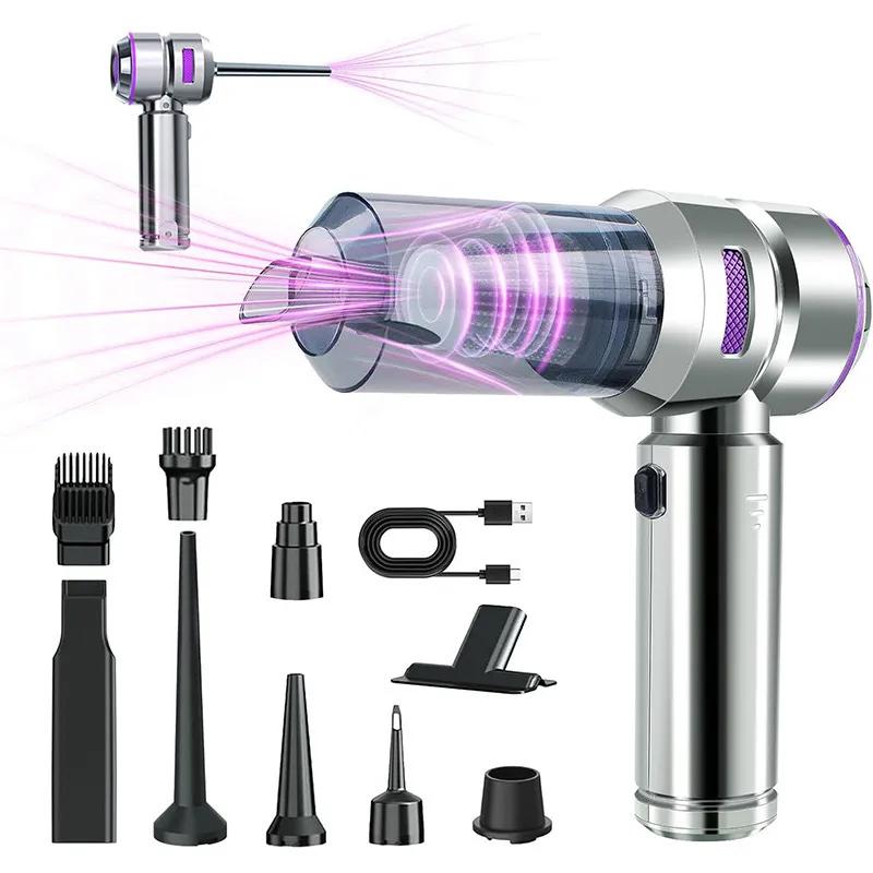 Portable car vacuum with blow function