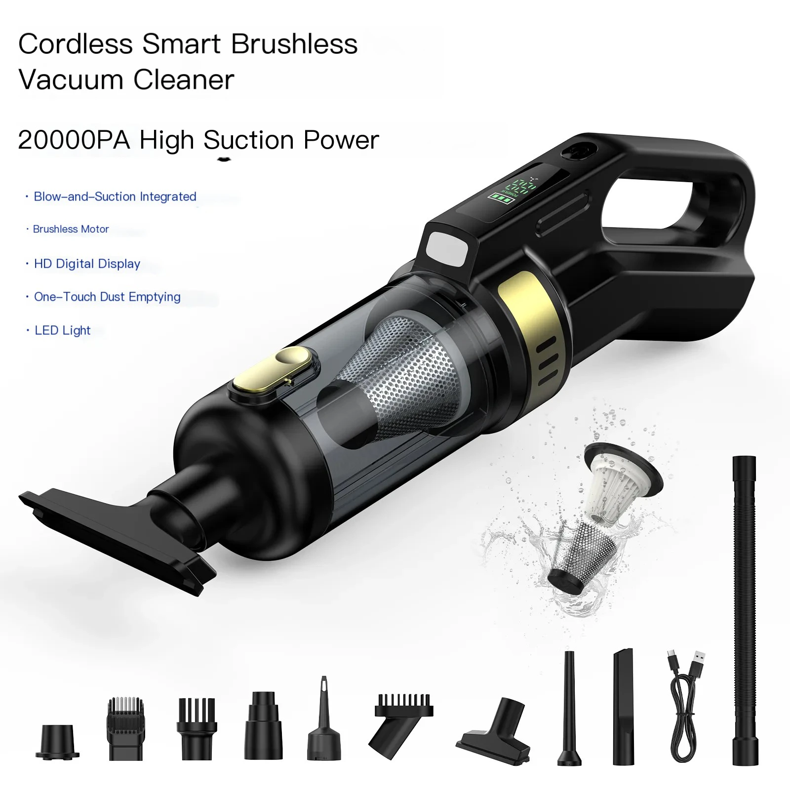 CV-009 Smart Brushless Car Vacuum — 20000PA 4-in-1 Cordless (Hot Model) 3