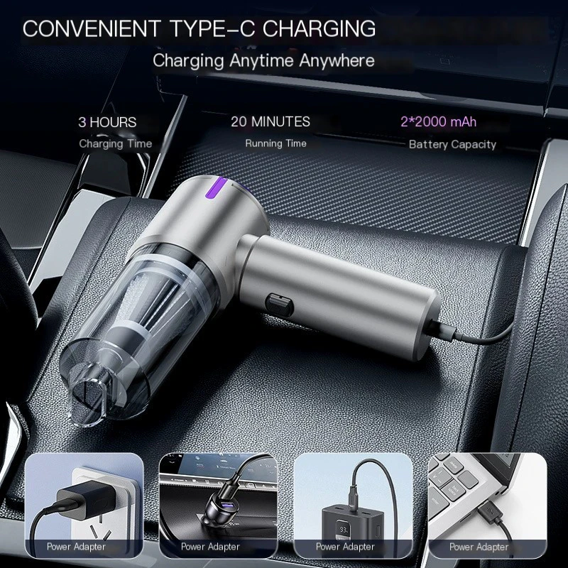 High-Power Wireless Digital Display Car Vacuum Cleaner 5