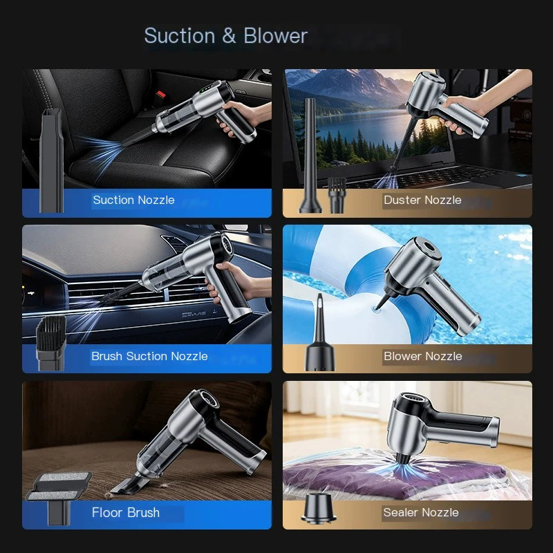 High-Power Wireless Vacuum & Blow Car Vacuum Cleaner 4