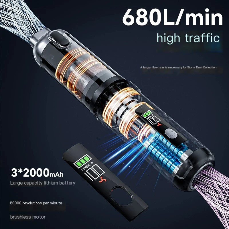 High-Power High-Suction Wireless Car Vacuum Cleaner 2