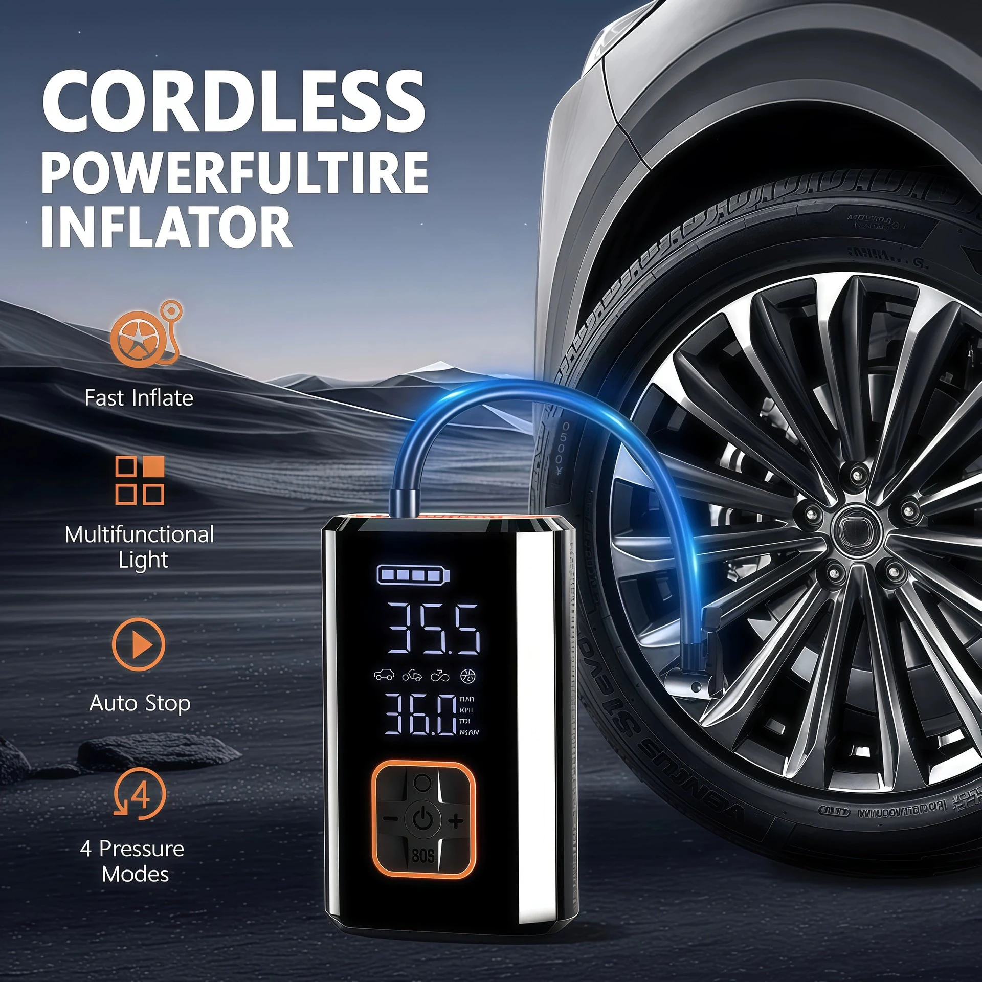 12V Digital Display Smart Tire Inflator 2