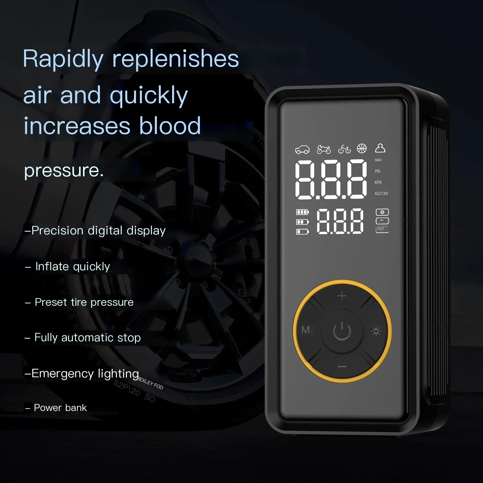 High-Power Wireless High-Pressure Tire Inflator 2