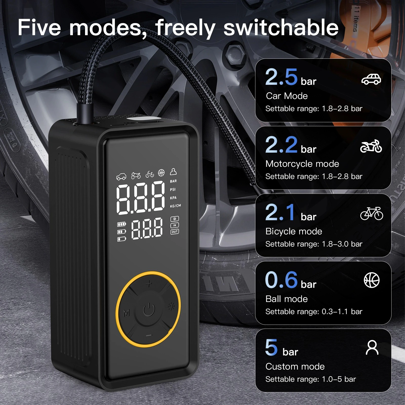 High-Power Wireless High-Pressure Tire Inflator 3
